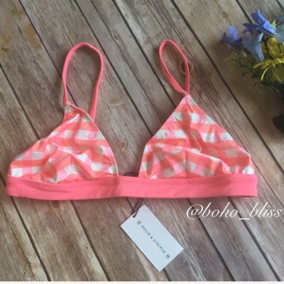 SOLID & STRIPED Pink & White Gingham Bikini Set NEW - Picture 4 of 9